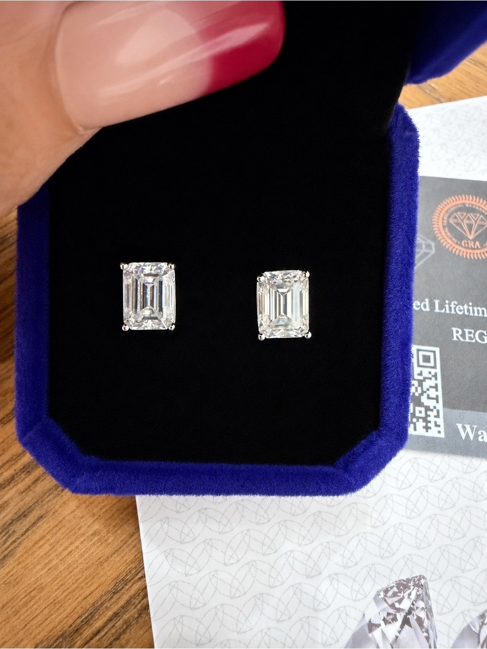 Moissanite Emerald Cut 925 Sterling Silver 2CT